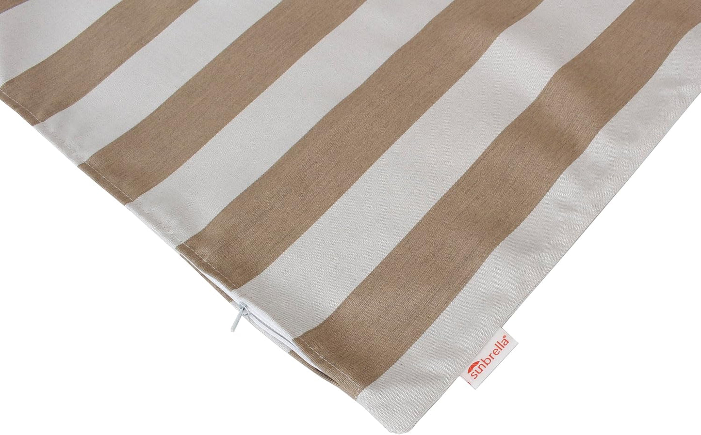 Outdoor/Indoor Sunbrella Throw Pillow Cover Only Square Set of 2 Pieces 18 inch x 18 inch Maxim Heather Beige Stripe - Insert Not Included