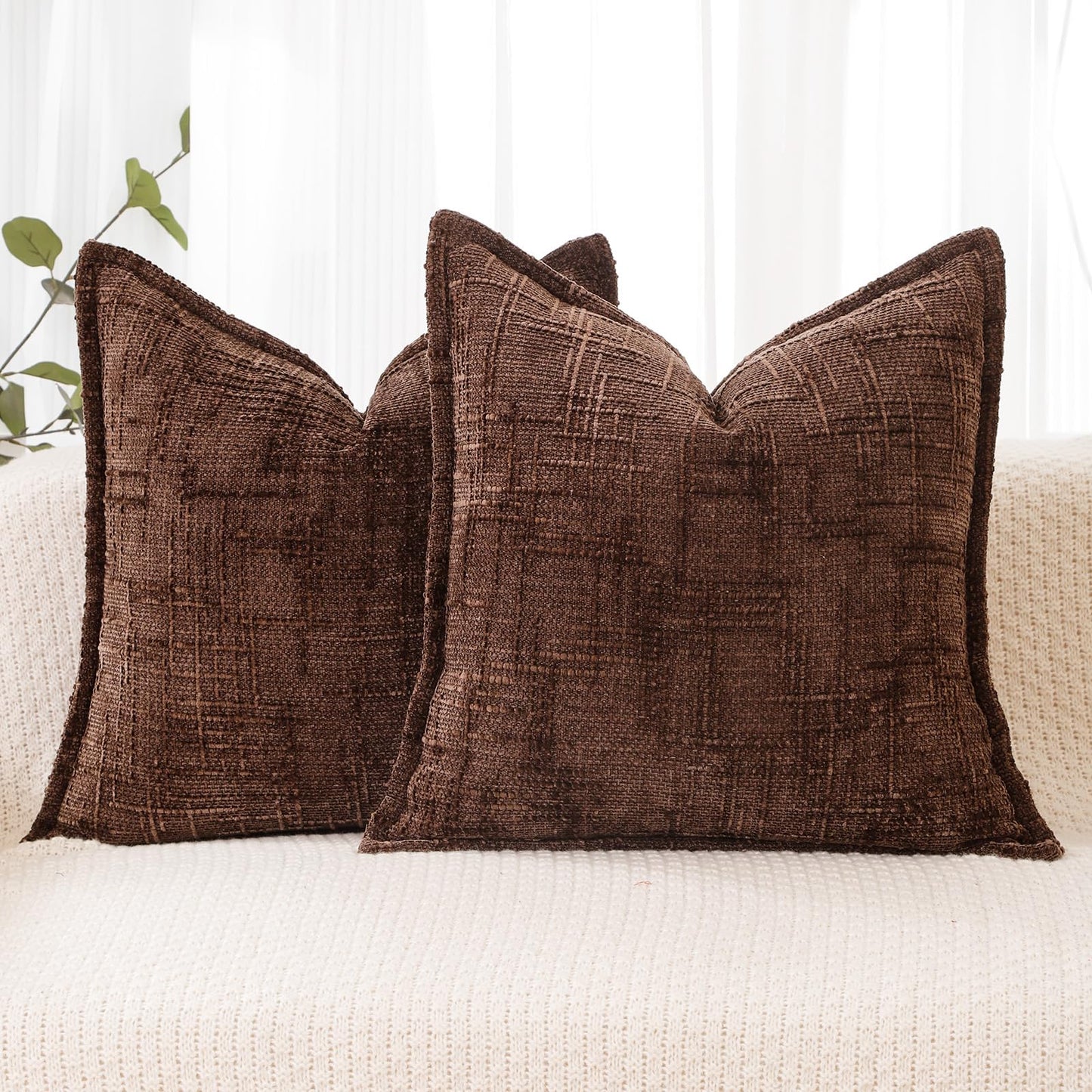 HPUK Throw Pillow Covers 20x20 Inch Set of 4, Linen Decorative Pillow Covers, Accent Cushion Covers for Couch Sofa Bed Bedroom Living Room Décor, Grey