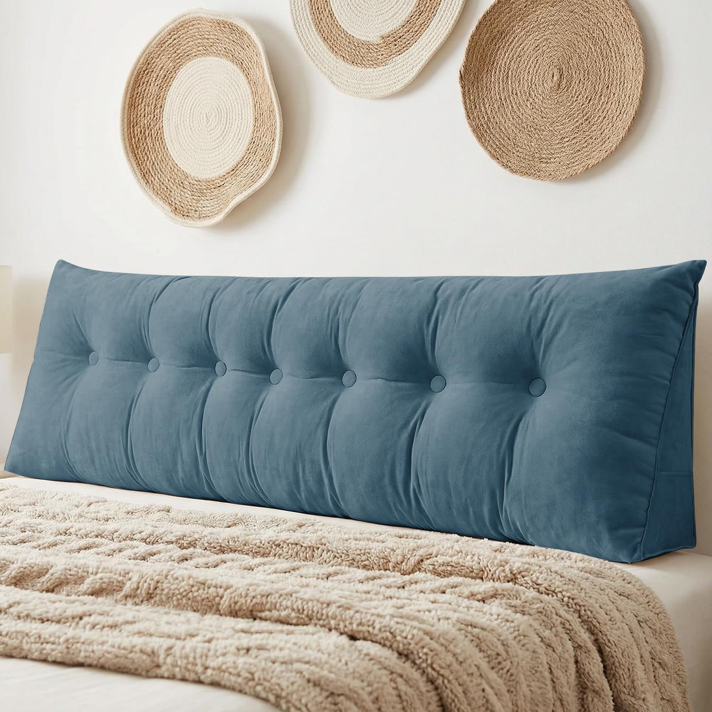 Triangular Wedge Reading Support Headboard Pillow with Removable Cover