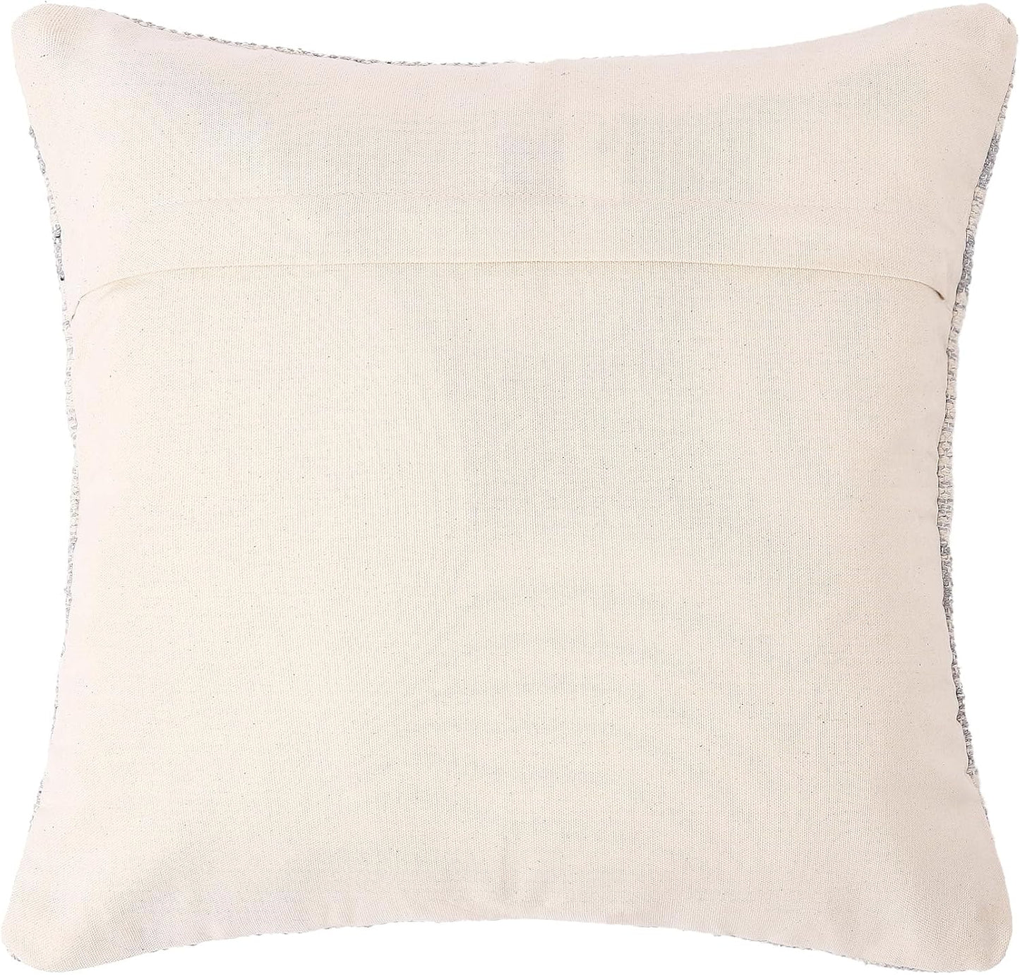 · REDEARTH · Tufted Throw Pillow Cushion Covers - Boho Textured Woven Decorative Cases Set for Couch - Sofa - Bed - Farmhouse - Chair - Covered Patio - car - 100% Cotton (18x18 ; Gray) Pack of 2