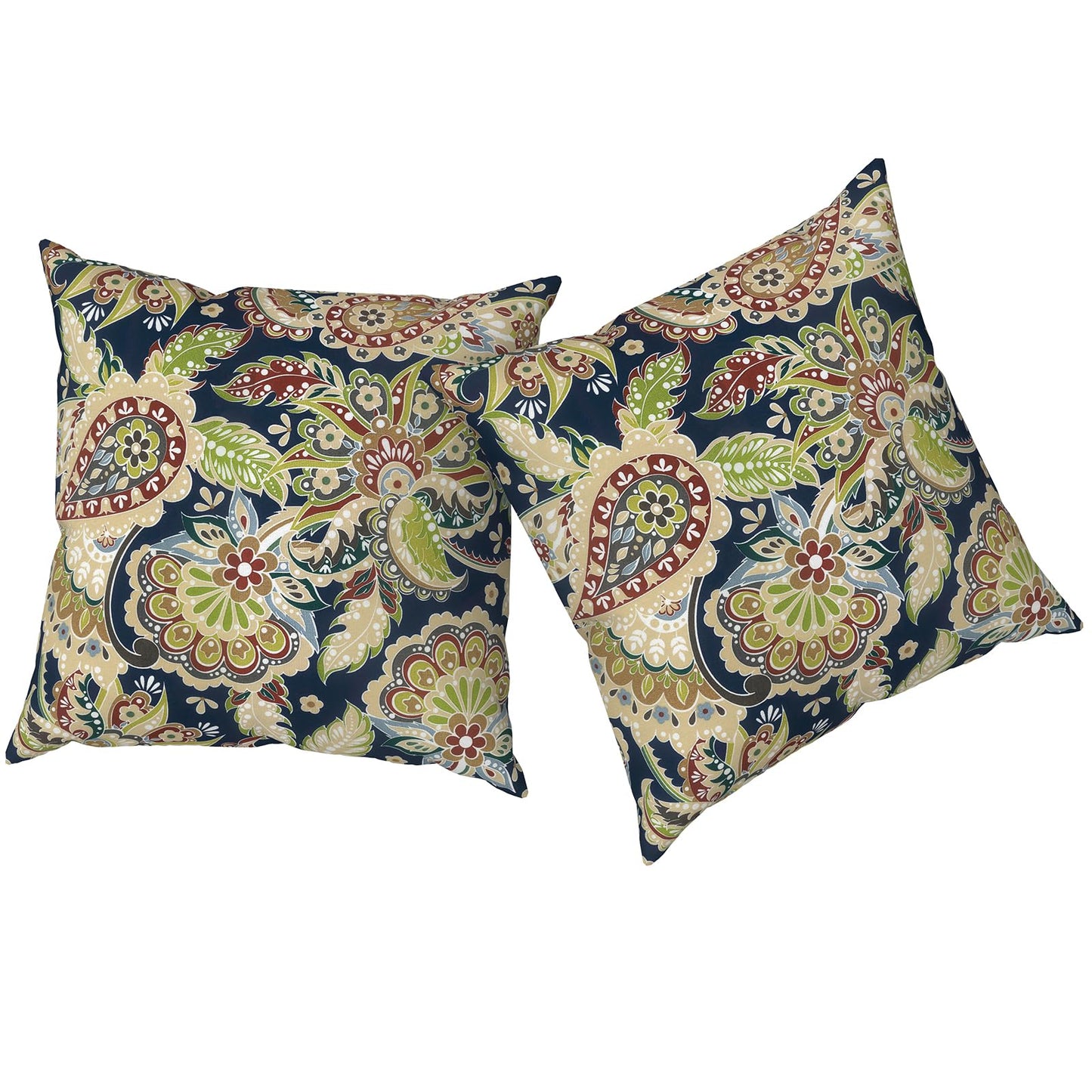 Outdoor Pillows for Patio Furniture 18x18 inch, Square Outdoor Throw Pillows with Inserts, Decorative Toss Pillows for Garden Couch Home Sofa Office Chair, Pack of 2, Clemens Noir Pink