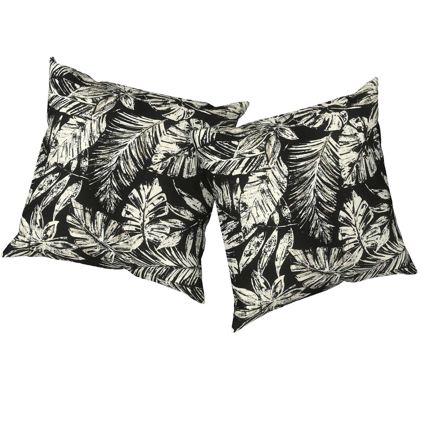 Outdoor Pillows for Patio Furniture 18x18 inch, Square Outdoor Throw Pillows with Inserts, Decorative Toss Pillows for Garden Couch Home Sofa Office Chair, Pack of 2, Clemens Noir Pink