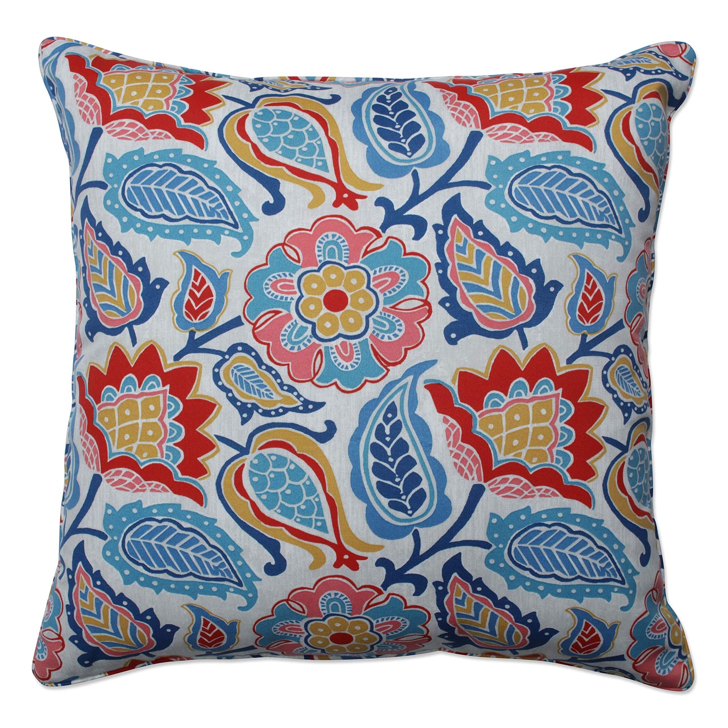 Pillow Perfect Paisley Indoor/Outdoor Accent Throw Pillow, Plush Fill, Weather, and Fade Resistant, Lumbar - 11.5" x 18.5" , Blue/Multi Ummi, 2 Count