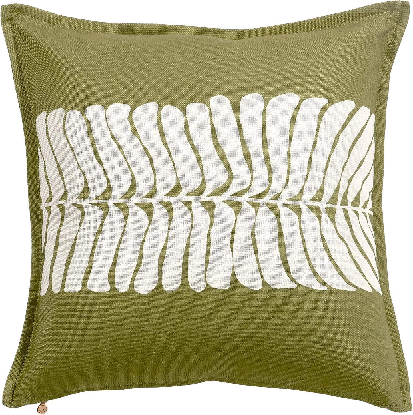 Fab Habitat Indoor/Outdoor Throw Pillow Made from Recycled Polyester Yarn - Double Sided, Stain Resistant, Machine Washable - Tropical - Patio, Deck, Porch, Living Room - Hilo - Green - (20" x 20")