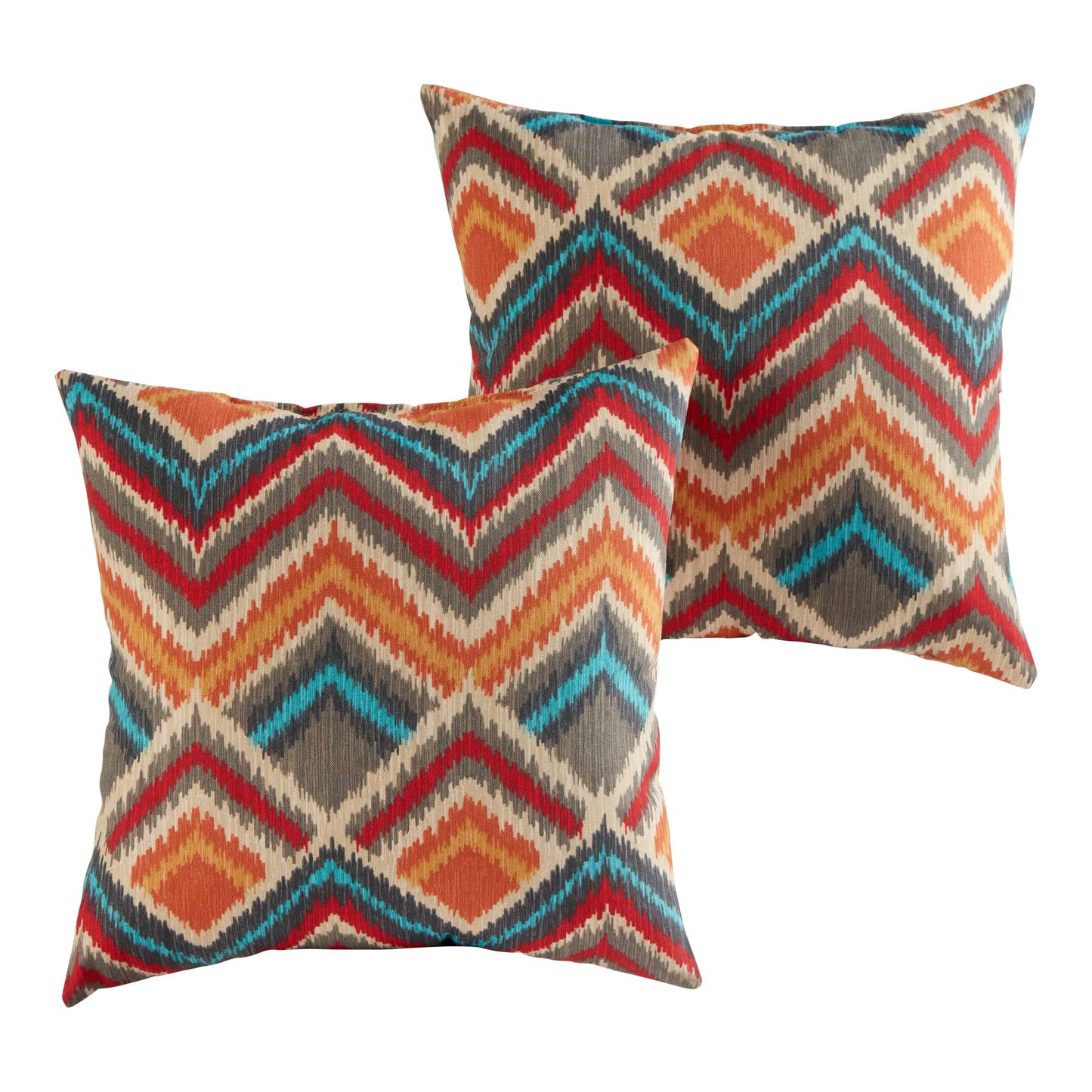 Set of 2 Outdoor Throw Pillows 17 x 17 Inch – Reversible Square Patio Accent Pillows – Weather-Resistant Polyester Fabric – Eco-Friendly Recycled Polyfiber Fill, Arctic Paisley