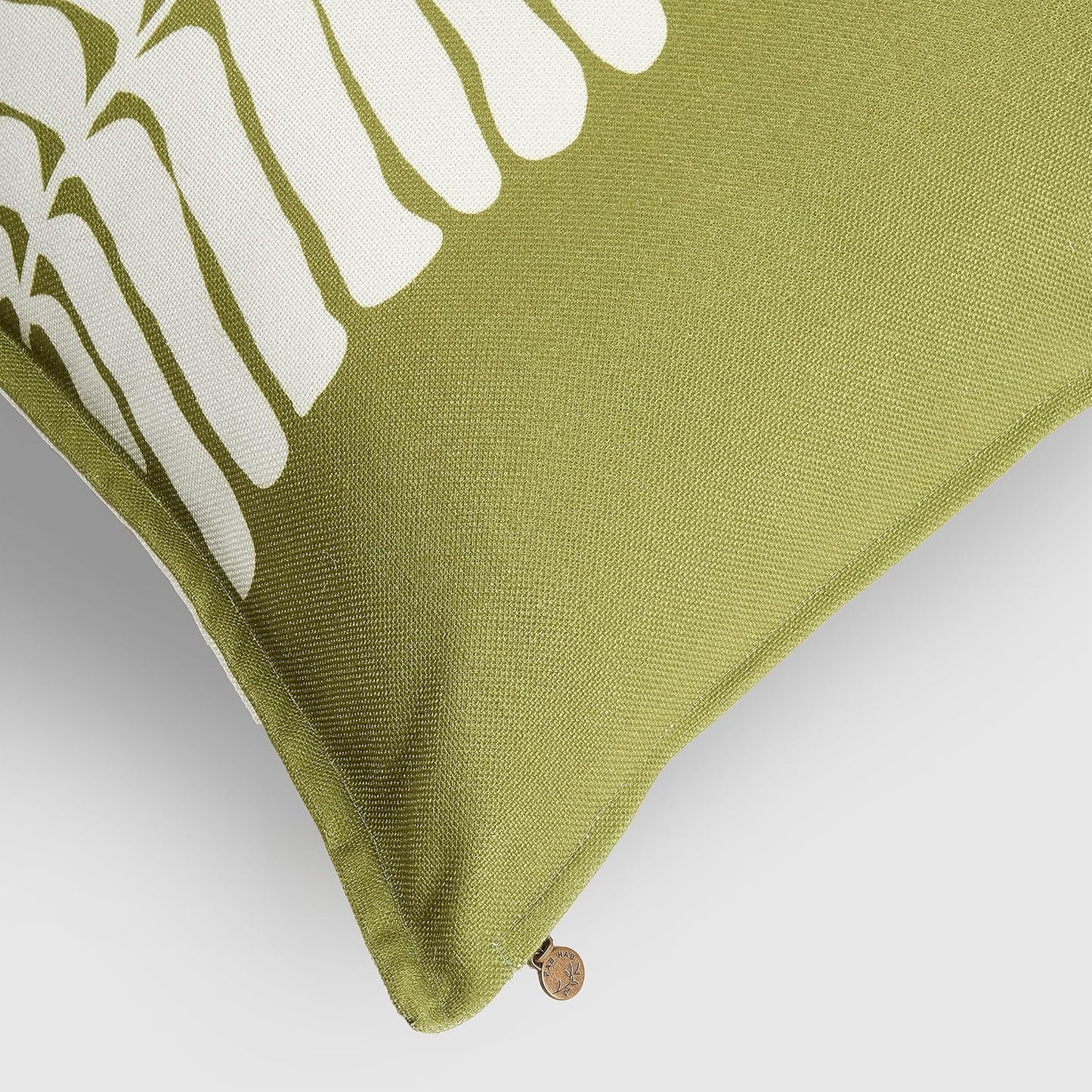 Fab Habitat Indoor/Outdoor Throw Pillow Made from Recycled Polyester Yarn - Double Sided, Stain Resistant, Machine Washable - Tropical - Patio, Deck, Porch, Living Room - Hilo - Green - (20" x 20")