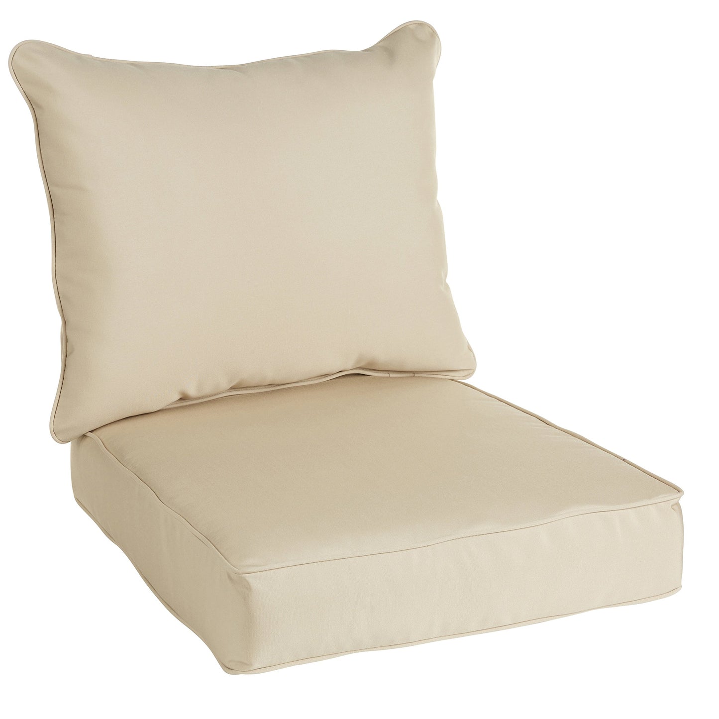 Sorra Home Sunbrella Deep Seating Cushion Set - Outdoor Chair Pad & Back Pillow, Water & Fade Resistant for Patio Furniture with Plush Foam - Lido Indigo (23" x 25" x 5")