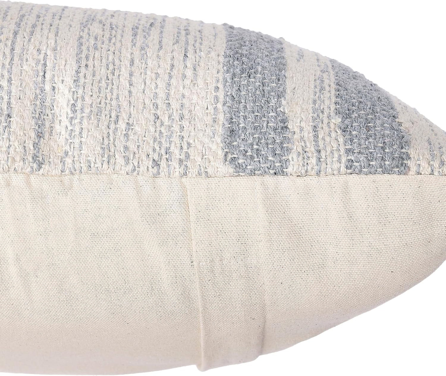 · REDEARTH · Tufted Throw Pillow Cushion Covers - Boho Textured Woven Decorative Cases Set for Couch - Sofa - Bed - Farmhouse - Chair - Covered Patio - car - 100% Cotton (18x18 ; Gray) Pack of 2