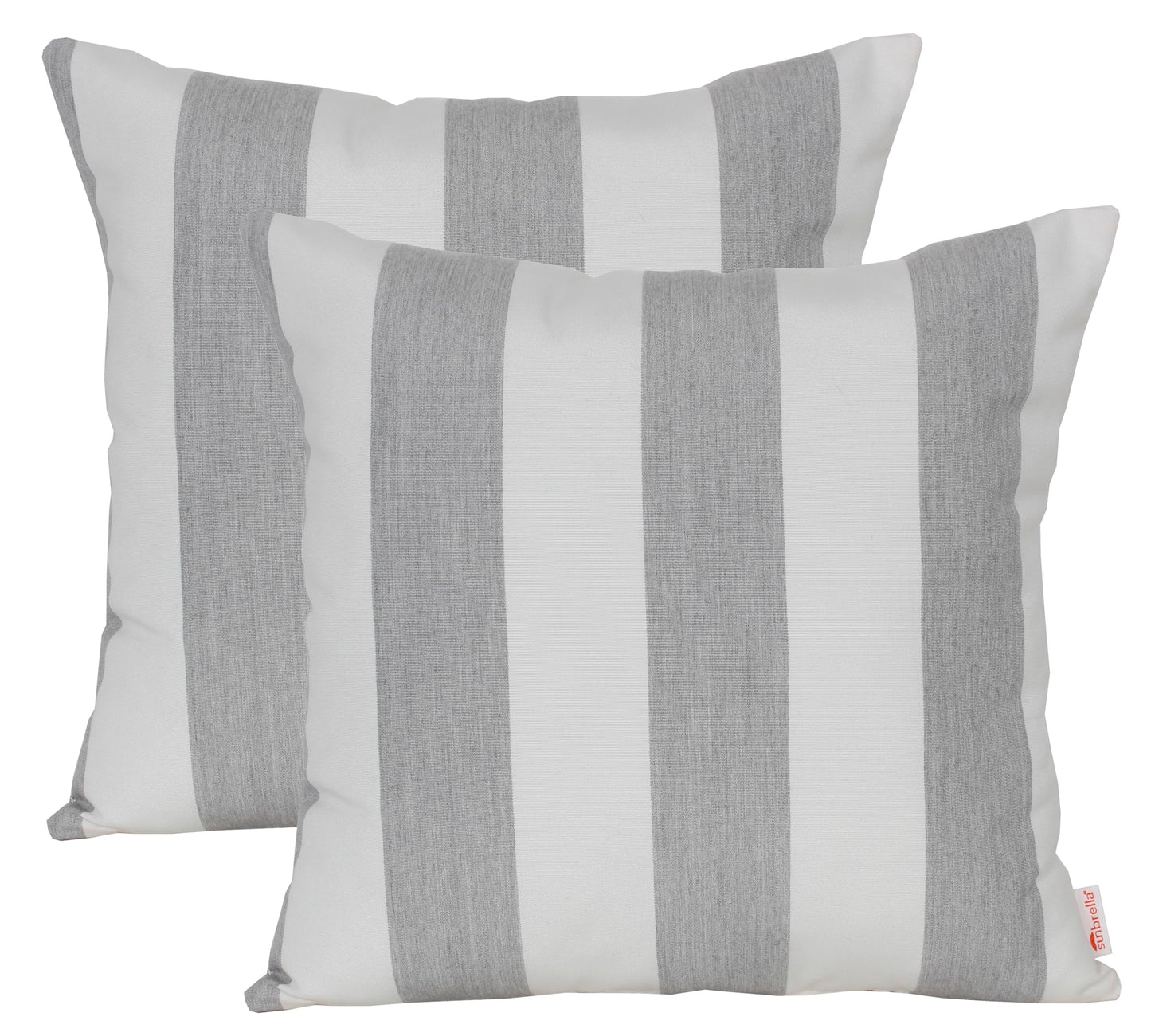 Outdoor/Indoor Sunbrella Throw Pillow Cover Only Square Set of 2 Pieces 18 inch x 18 inch Maxim Heather Beige Stripe - Insert Not Included