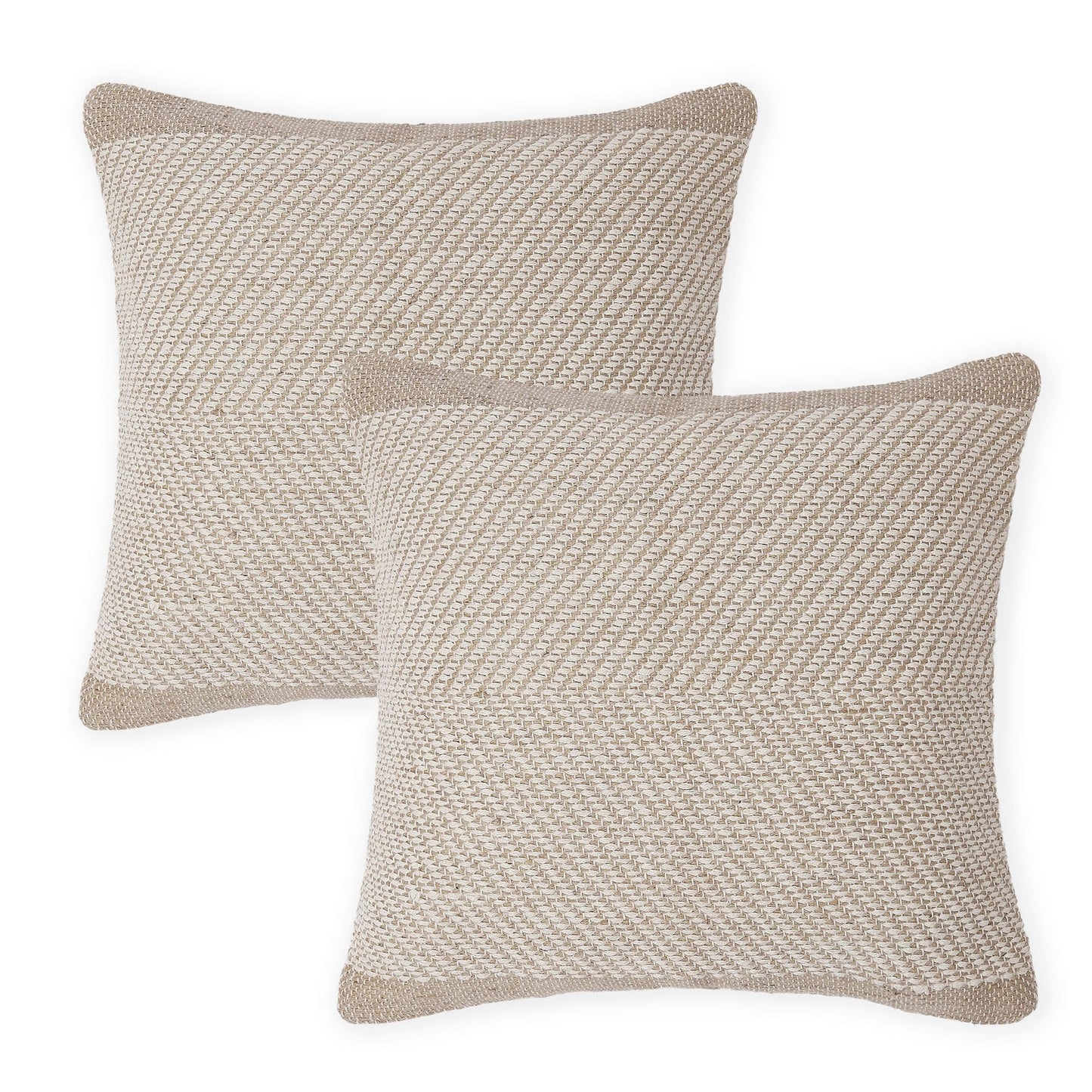 · REDEARTH · Tufted Throw Pillow Cushion Covers - Boho Textured Woven Decorative Cases Set for Couch - Sofa - Bed - Farmhouse - Chair - Covered Patio - car - 100% Cotton (18x18 ; Gray) Pack of 2
