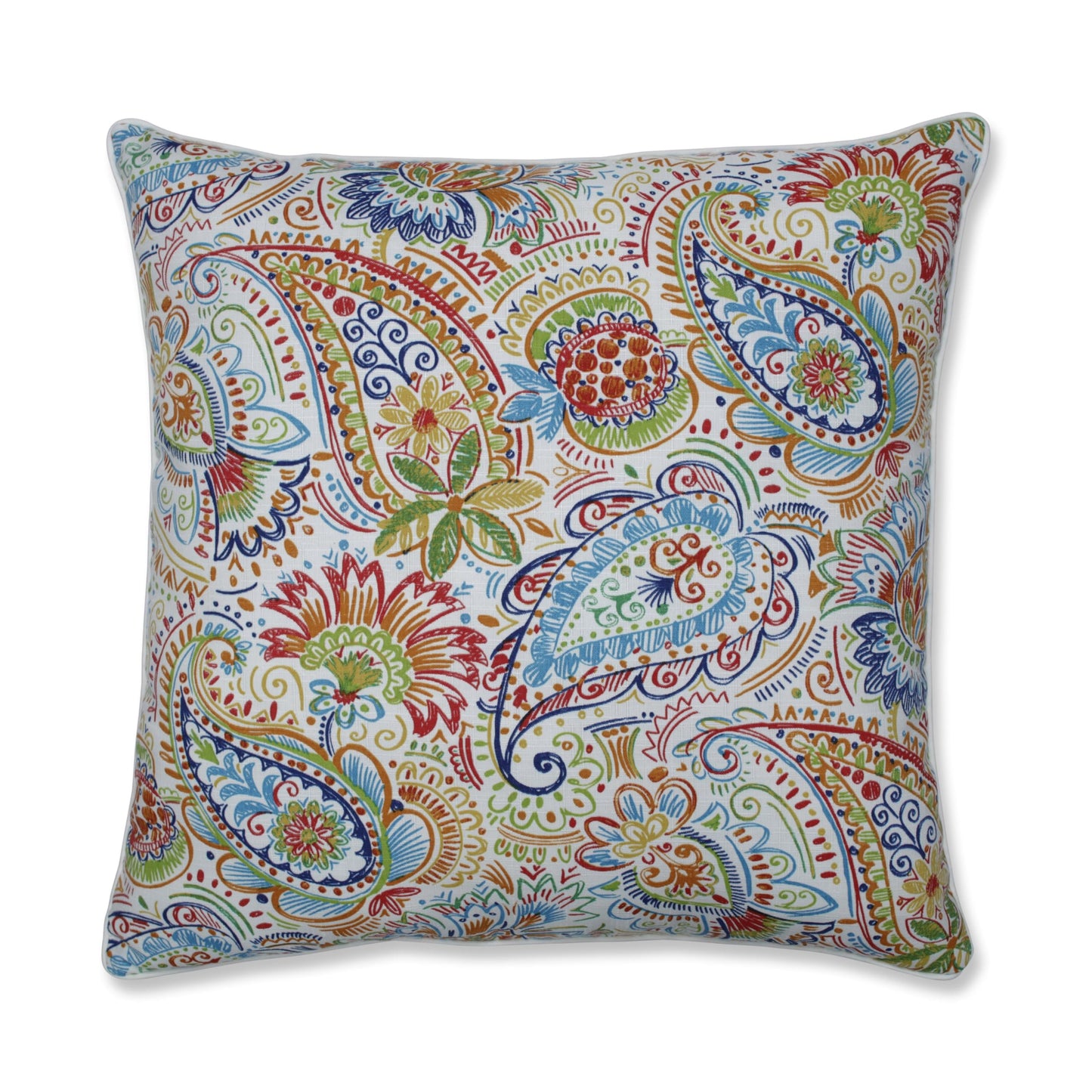 Pillow Perfect Paisley Indoor/Outdoor Accent Throw Pillow, Plush Fill, Weather, and Fade Resistant, Lumbar - 11.5" x 18.5" , Blue/Multi Ummi, 2 Count