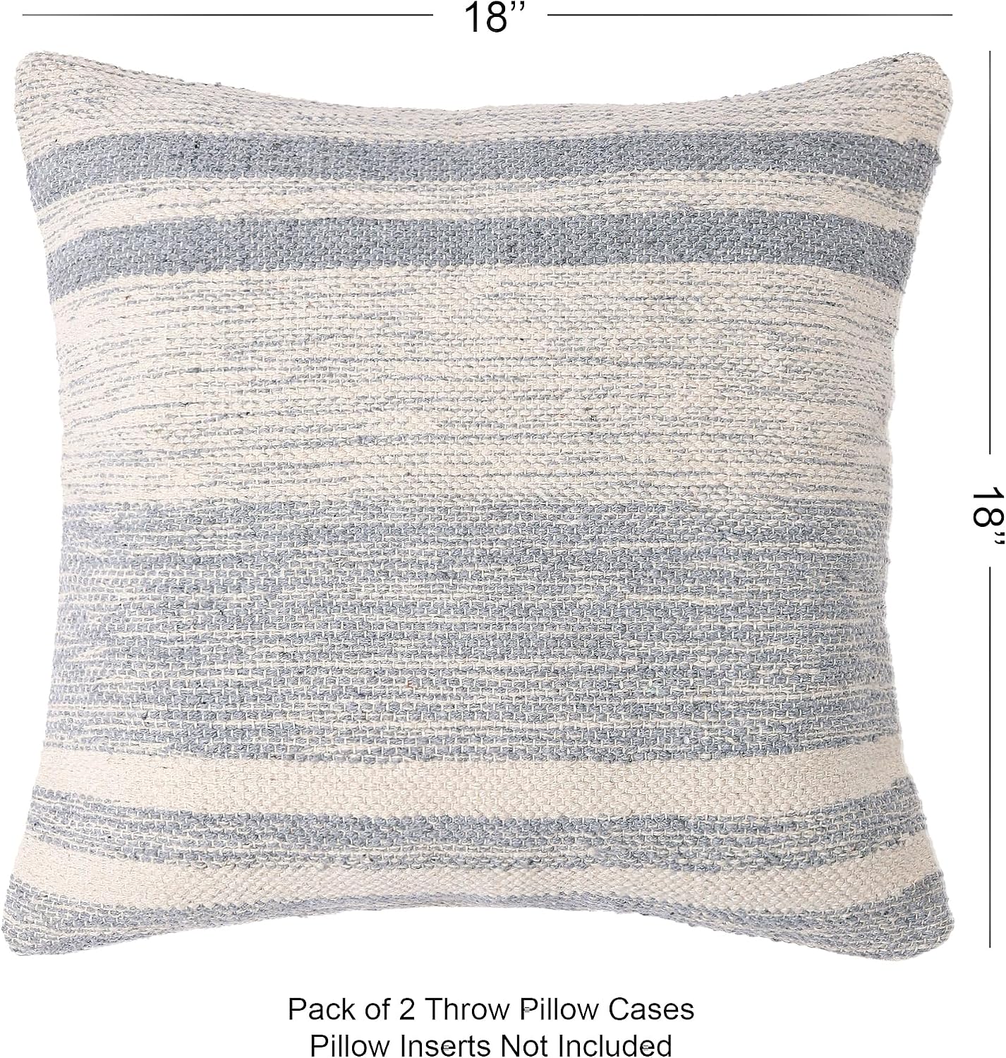 · REDEARTH · Tufted Throw Pillow Cushion Covers - Boho Textured Woven Decorative Cases Set for Couch - Sofa - Bed - Farmhouse - Chair - Covered Patio - car - 100% Cotton (18x18 ; Gray) Pack of 2
