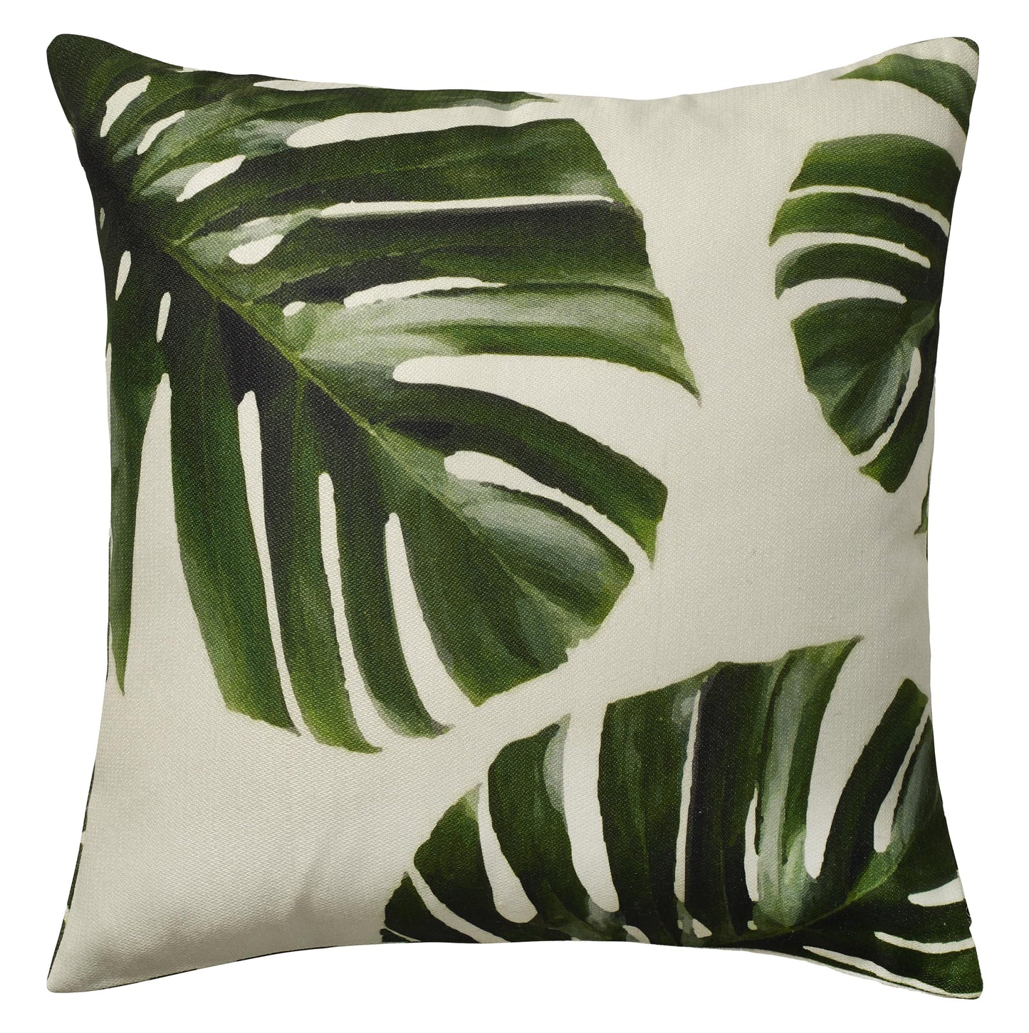 Fab Habitat Indoor/Outdoor Throw Pillow Made from Recycled Polyester Yarn - Double Sided, Stain Resistant, Machine Washable - Tropical - Patio, Deck, Porch, Living Room - Hilo - Green - (20" x 20")