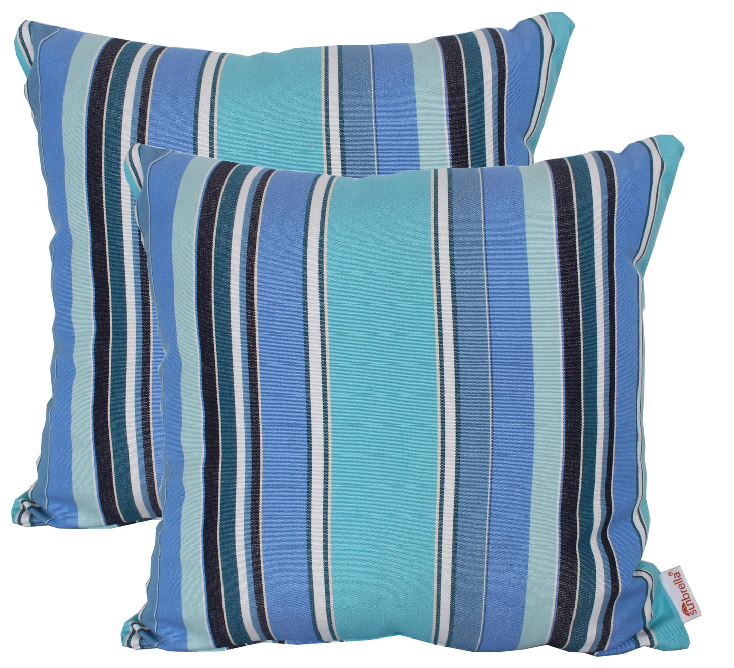 Outdoor/Indoor Sunbrella Throw Pillow Cover Only Square Set of 2 Pieces 18 inch x 18 inch Maxim Heather Beige Stripe - Insert Not Included