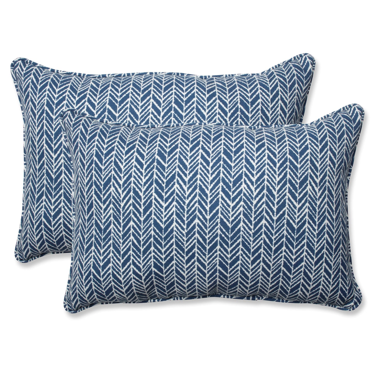 Pillow Perfect Outdoor/Indoor Herringbone Night Throw Pillows, 18.5" x 18.5", Black, 2 Pack